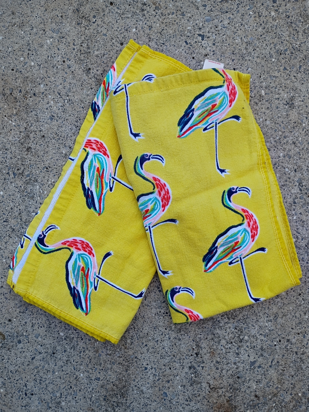 Pair of Opalhouse Yellow Flamingo Hand Towels